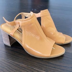 Franco Sarto Slingback Carmel Brown Block Heel Sandal